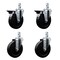 Service Caster 5'' Soft Rubber Wheel Swivel 7/8'' Square Stem Caster Set 2 Brakes, 4PK SCC-SQ20S514-SRS-PLB-78-2-S-2 - alternate 1
